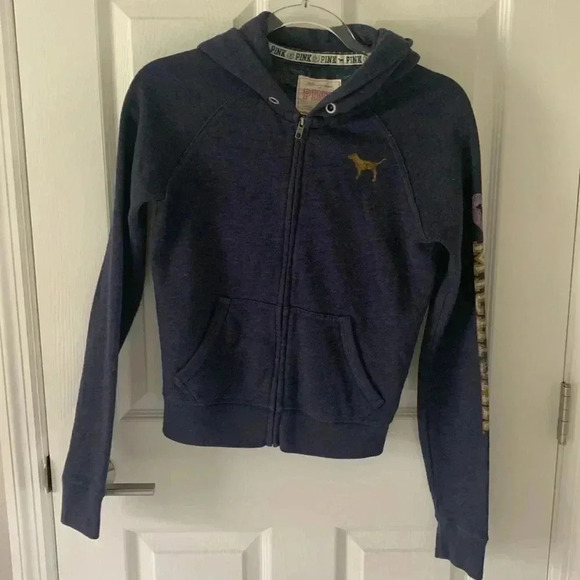 Victoria’s Secret pink navy blue Michigan Wolverines sweatsuit set size small - Picture 9 of 16